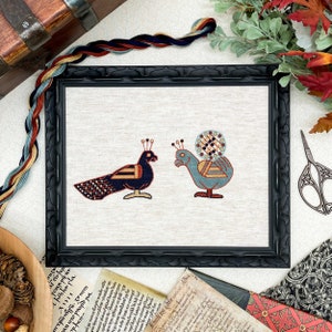 Bayeux Tapestry Cross Stitch Pattern: Peacocks | PDF Instant Download | Gift for Peacock Lovers and Fans of Medieval History & Art