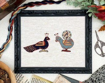 Bayeux Tapestry Cross Stitch Pattern: Peacocks | PDF Instant Download | Gift for Peacock Lovers and Fans of Medieval History & Art