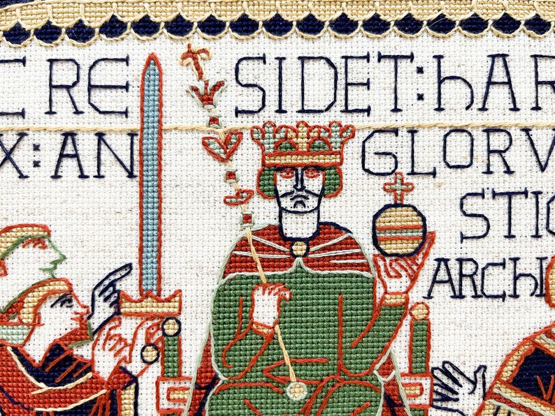 Bayeux Tapestry Cross Stitch Pattern Harold Enthroned PDF Etsy