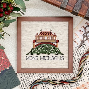 Bayeux Tapestry Cross Stitch Pattern: Mont-Saint-Michel Abbey | PDF Instant Download | For lovers of French History, and Medieval Art