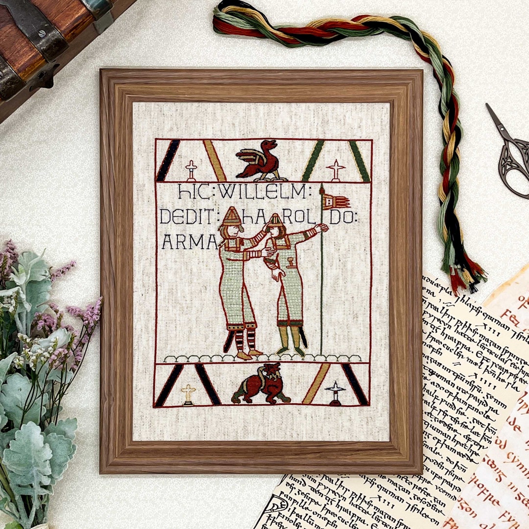 Bayeux Tapestry Cross Stitch Pattern William Giving Arms to Harold PDF Instant Download for