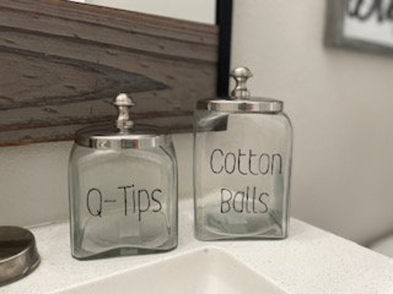 Cotton Ball Qtip Jars for bathroom Etsy