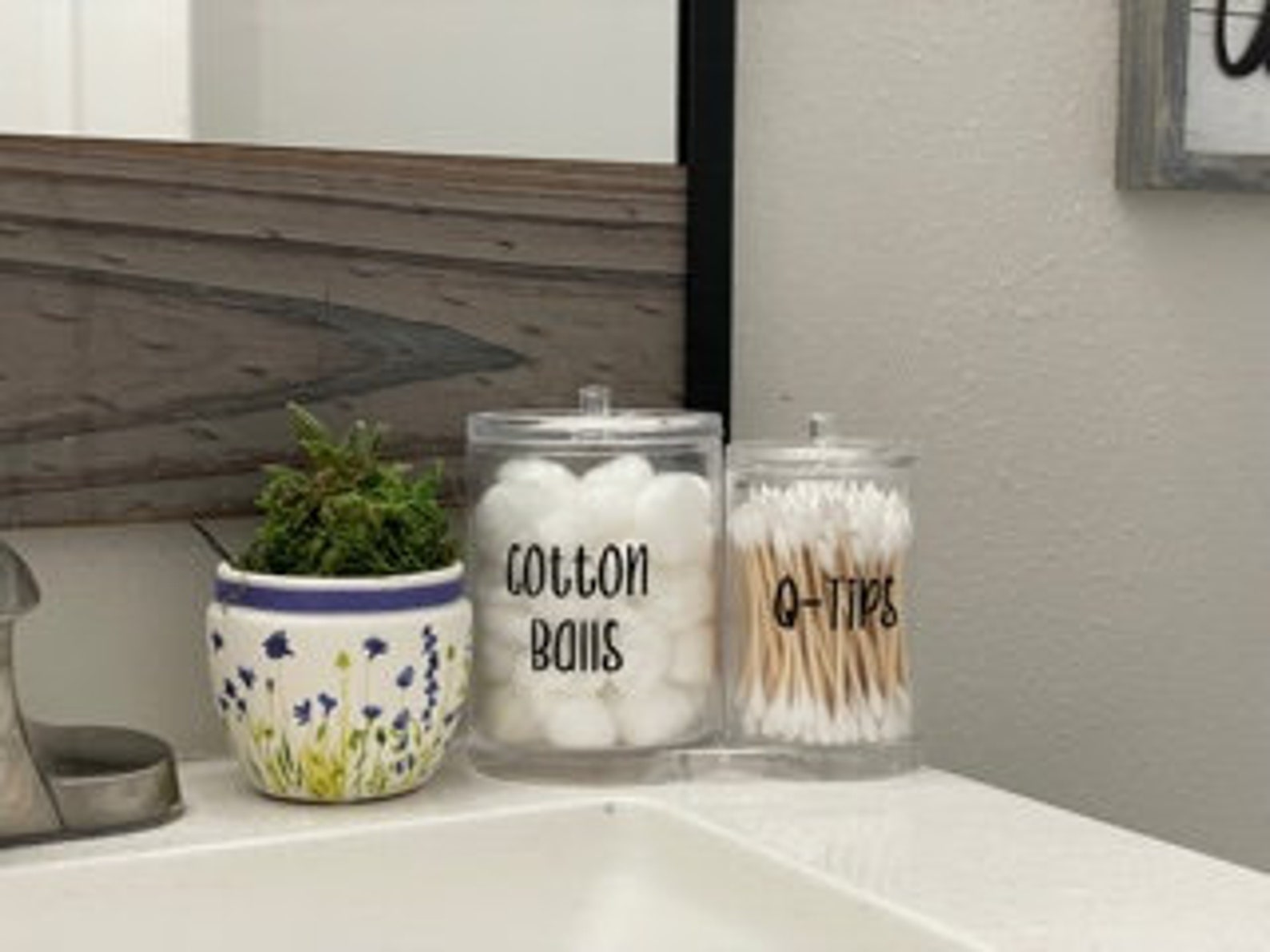 Cotton Ball Qtip Jars for bathroom Etsy