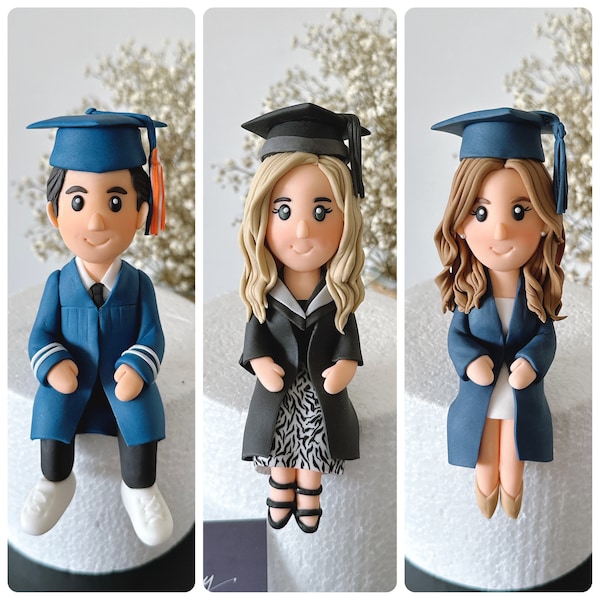 Personalised Custom Graduation Seated Figure Cake Topper