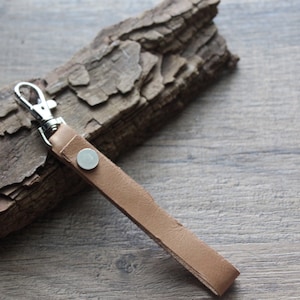 Emmie schlanker handgemachter Schlüsselanhänger aus Leder, Schlüsselanhänger, Schlüsselanhänger