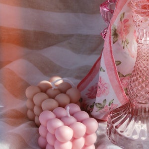 Bubble Handmade Soy Pillar Candle Rosé
