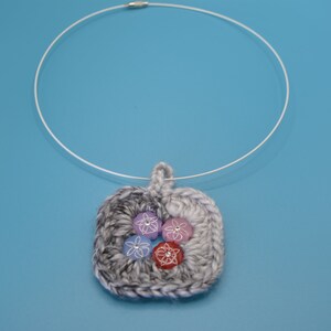 CROCHET pendant, colour greese, PRECIOUS HANDMADE pendant, original design, unique pendant, original gift for her - mother, sister