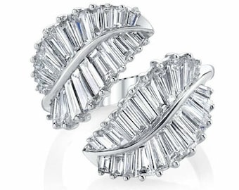 PSRINGS Pure 925 Sterling Silver Tropical Palm Leaf Wedding Rings Female Fine Jewelry