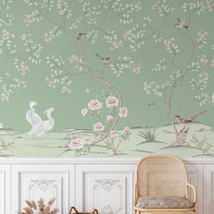 Carta da parati Le Petit Chinoiserie, Peel rimovibile e Stick murale o incollare la parete non tessuta Wallpaper Trees Design, stampa floreale, Decalcomanie da muro