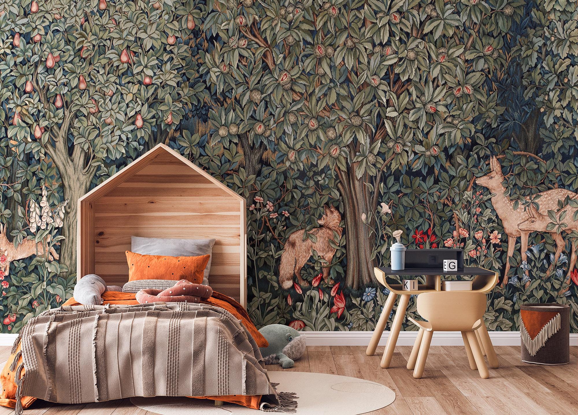 Vintage William Morris Forest Tapestry Wallpaper: Peel & Stick Greenery ...