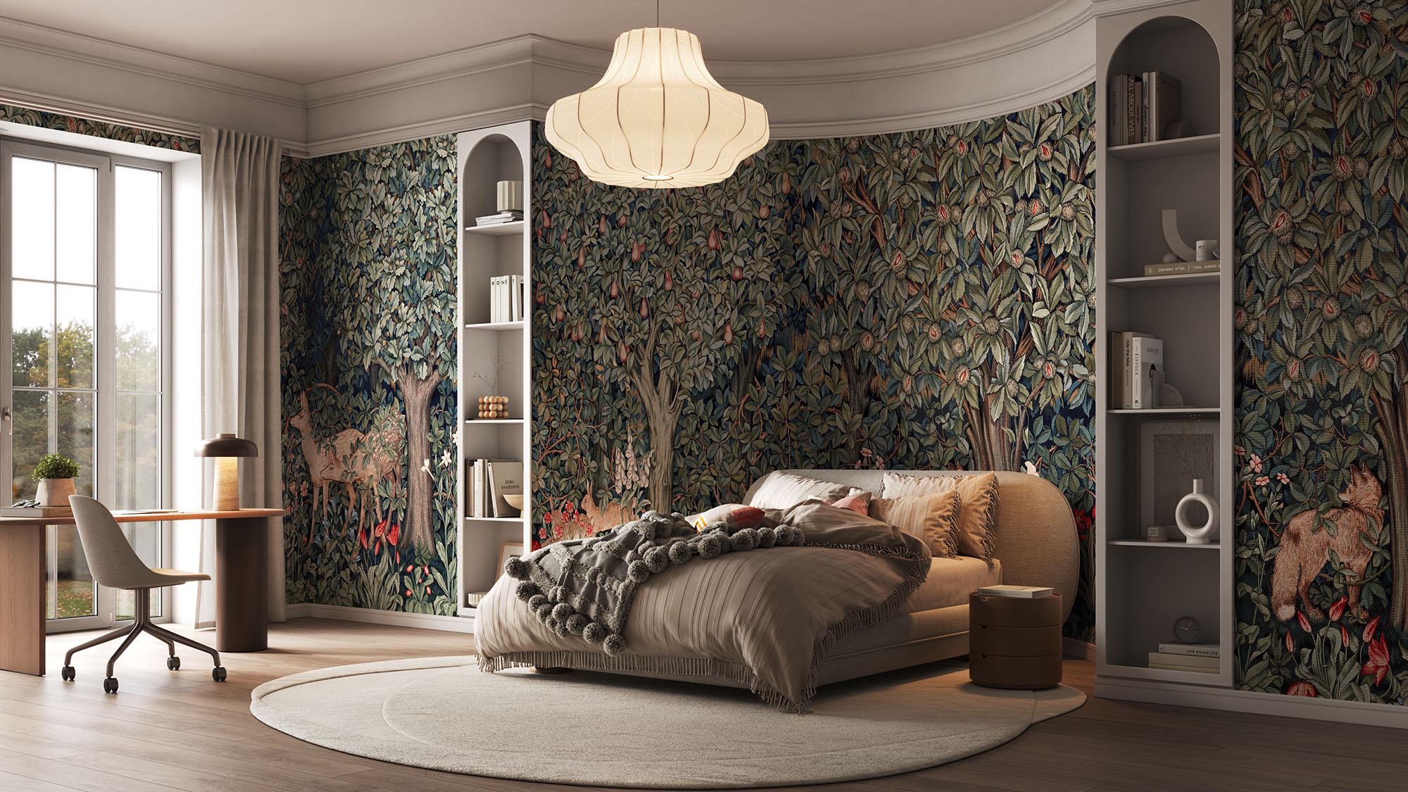 Vintage William Morris Forest Tapestry Wallpaper: Peel & Stick Greenery ...