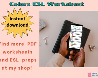 esl grade 1 color worksheet sentences printable esl grade etsy