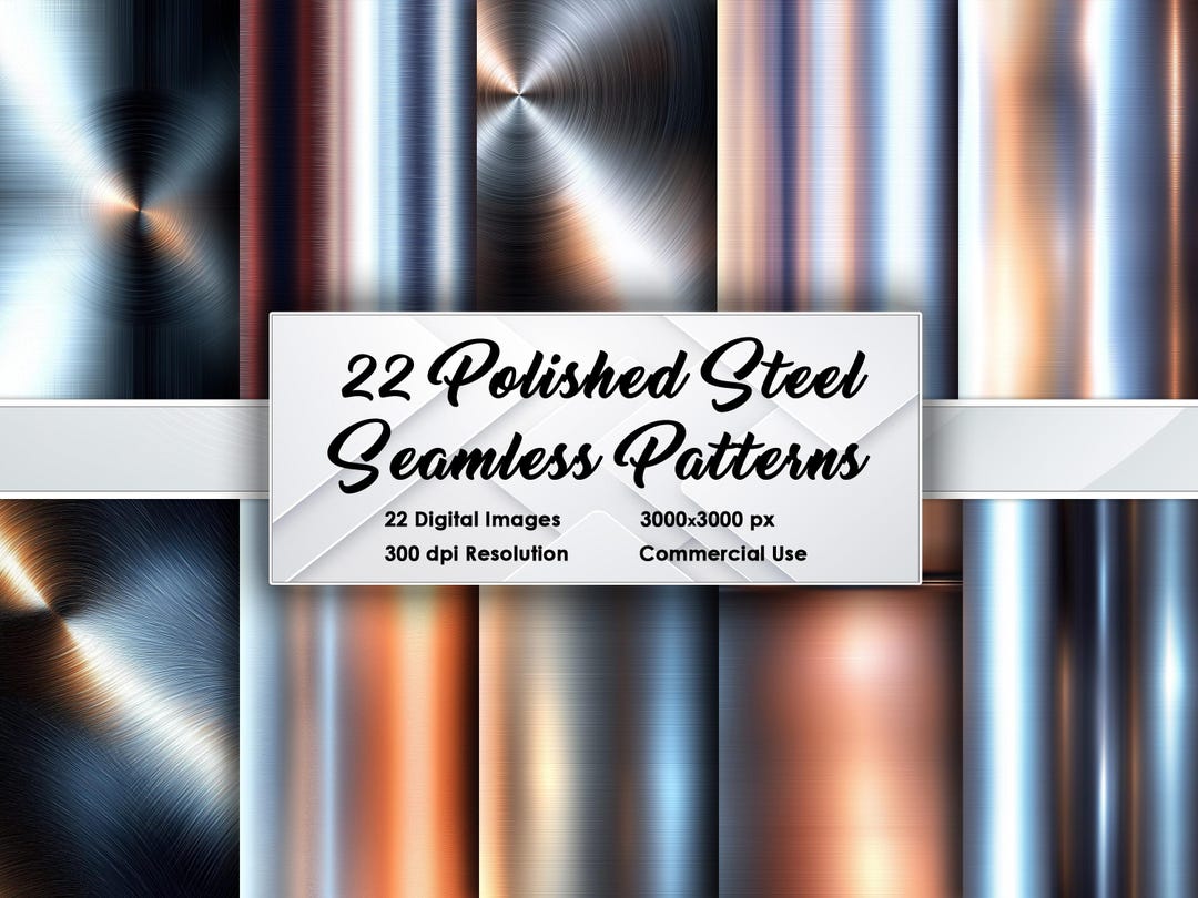 22 Seamless Polished Steel Patterns – Realistic Metallic Textures ...