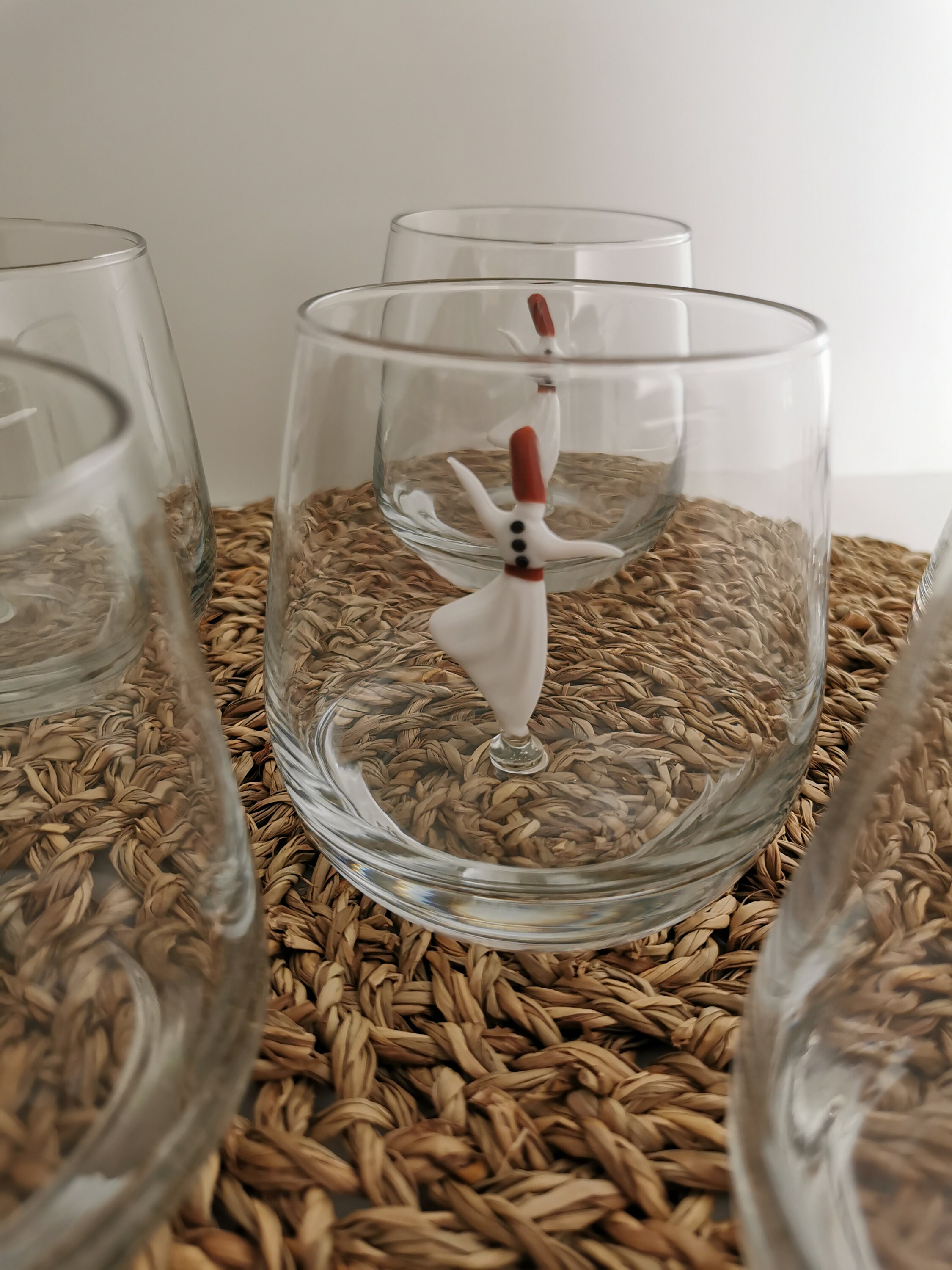 Handmade Mevlana Glass Mug white