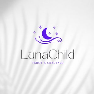 Moon Star Logo, Moon Logo Template Canva, Magic Logo, Tarot Logo Minimalist, Moon Logo Design, Spiritual Logo Template, Boho Logo Design