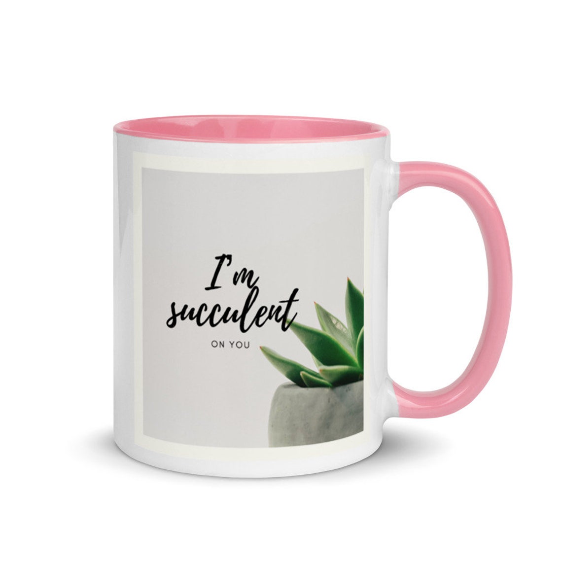 Sukkulente Tasse mit Farbe innen | Etsy