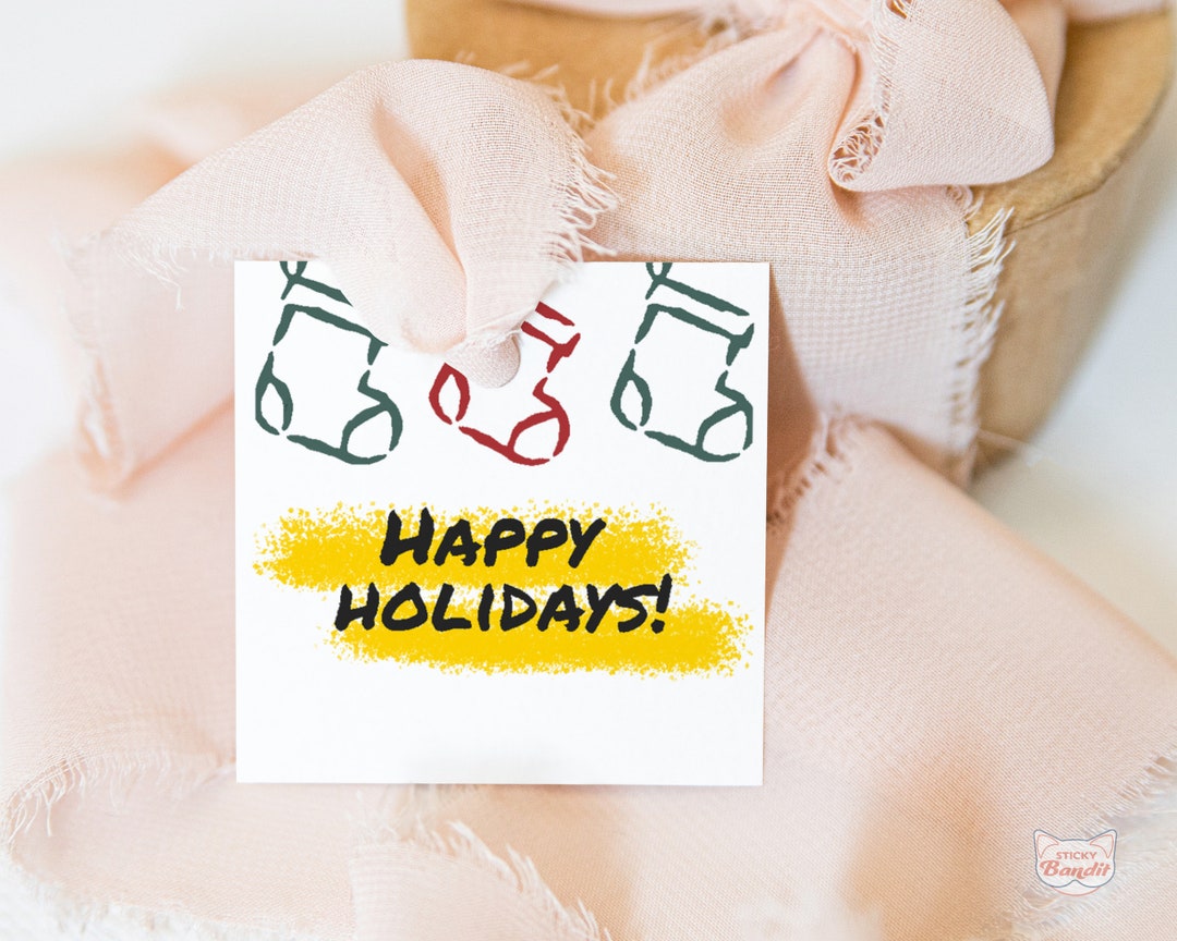 Square Christmas Gift Tag Printable Christmas Stockings - Etsy