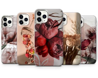 Funda de teléfono con diseño de flores abstractas para iPhone 13, 12, 11Pro, XR, XS, 8+, 7, Samsung S10, S20, S21, A40, A51, Huawei P20, P30 Lite