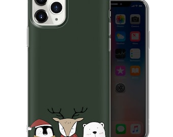 Funda navideña para teléfono con diseño de pingüino querido para iPhone 14, 13, 12, 11Pro, XR, XS, 8+, 7, Samsung S10, S20, S21, A40, A51, Huawei P20, P30 Lite