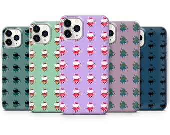 Santa Phone Case Christmas Cover para iPhone 13, 12, 11 Pro, XR, XS, 8+, 7 y Samsung S10, S20, S21, A40, A50, A51, Huawei P20, P30 Lite