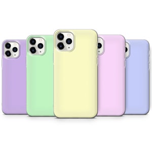 Simple Pastel Phone Case Pastel Tone Cover for iPhone 16, 15, 13, 12 Pro, XR, XS, 8+, 7, Samsung S10, S20, A40, A50, Huawei P20, P30 Lite