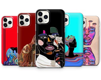 Abstarct Face Phone Case Face line art Cover para iPhone 13, 12, 11 Pro, XR, XS, 8+, 7, Samsung S10, S20, A40, A50, A51, Huawei P20, P30 Lite
