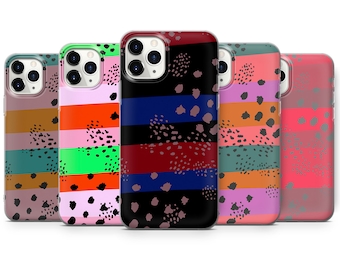 Funda de teléfono con líneas abstractas, funda con estampado de puntos para iPhone 13, 12, 11Pro, XR, XS, 8+, 7, Samsung S10, S20, S21, A40, A51, Huawei P20, P30 Lite