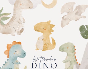 Watercolor dinosaur clipart, Baby boy clipart, Cute baby dinosaur, Nursery clipart png, Dinosaur birthday, Dino cartoon clip art