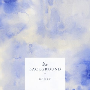 May include: A watercolor background with a light blue and white color scheme. The background is 12 inches by 12 inches.