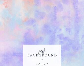 May include: Purple watercolor background with a white label that says "purple BACKGROUND * 12" x 12"