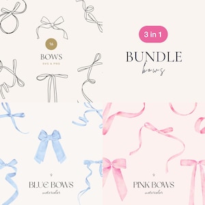 Paquete de imágenes prediseñadas de lazos de acuarela, lazo azul (PNG), lazo rosa, lazo de línea (SVG), niña, niño, descarga instantánea, uso comercial