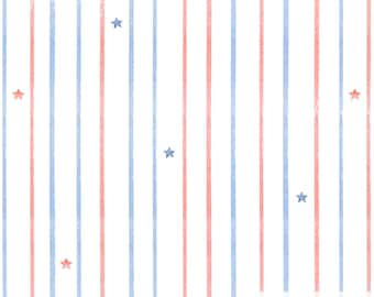 4th of July Stripe Seamless Pattern, Patriotic Star Pattern, Red Blue Stripe Fabric, USA Digital Paper, Summer Scrapbook