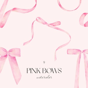 Pastell rosa Schleife Clipart, Pastell rosa Schleife png, Baby Mädchen Clipart, sofortiger Download, kommerzielle Nutzung