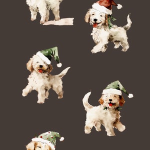 Cute Dog Watercolor Clipart, Christmas Dog Clipart, Puppy Clipart ...