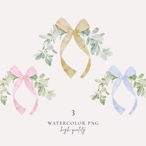 Aquarel roze, blauwe, gouden strik clipart, eucalyptus slinger clipart png, bloemen kerst strik strik, kerstkaart clipart