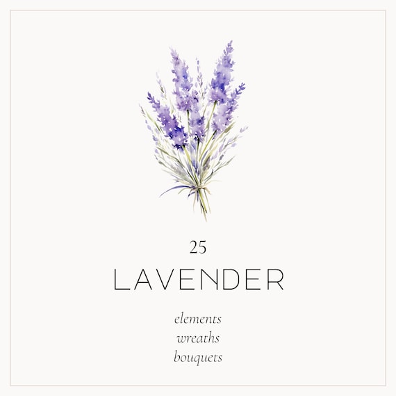 Watercolor lavender floral clipart, lavender bouquet, lavender wedding, lavender png, lavender plant, lavender invitation, lavender wreath