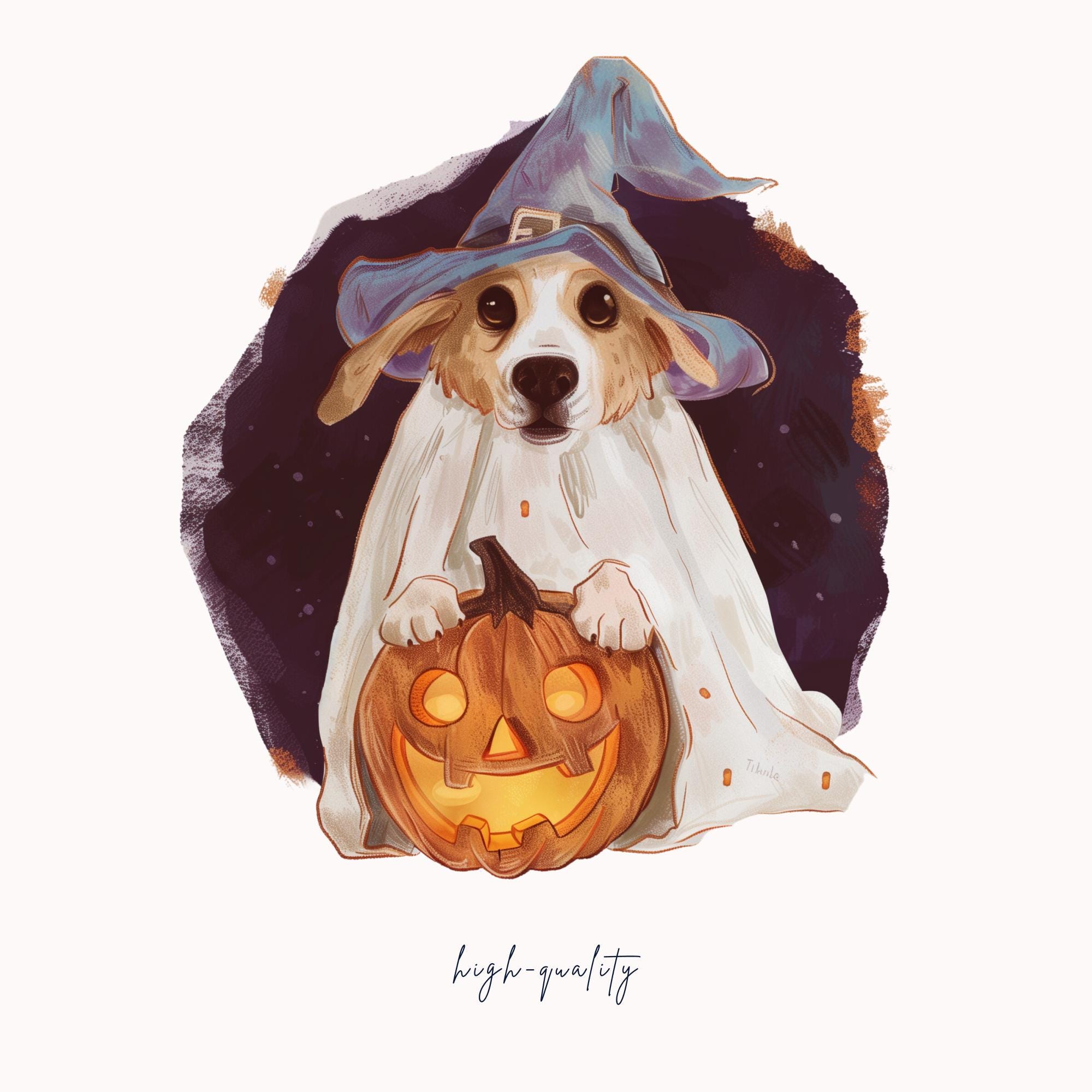 Halloween Dog PNG Clipart Bundle, Cute Funny Dog in Ghost Costume With ...