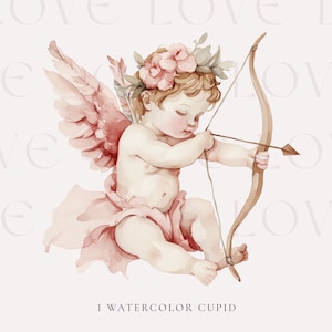 Aquarel cupido engel clipart, schattige Valentijnsdag clipart png, baby engel png, babyjongen aquarel clipart, instant download