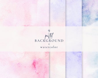 Pastel watercolor digital background clip art, Watercolor paper texture, Watercolor splatter, Abstract modern background, Commercial use
