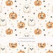 Halloween Ghost and Pumpkin Seamless Pattern, Cute Watercolor Ghosts ...