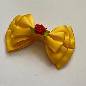Belle inspired hair bow for dress up and cosplay - Disney Princess inspired, Beauty and the Beast