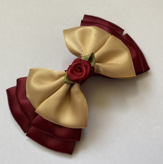 Christmas Belle Inspired Hair Bow for Dress up and Cosplay - Disney Princess Inspired, Beauty and the Beast