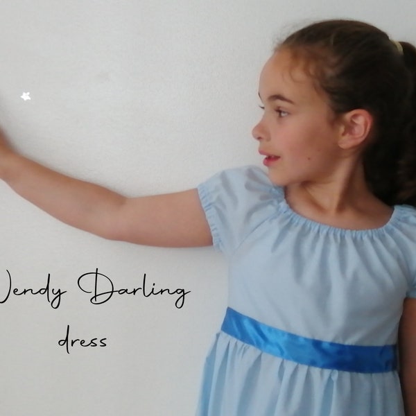 Robe en coton inspirée de Wendy Darling, pour cosplay, parcs Disney, déguisement - Pays imaginaire