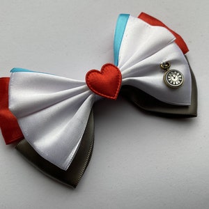White Rabbit inspired hair bow for dress up and cosplay - Alice in Wonderland, Disney
