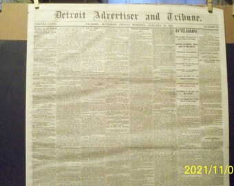 Periódico - Detroit Advertiser - EL BORRADOR / INSUBORDINACIÓN - 30 de enero de 1863