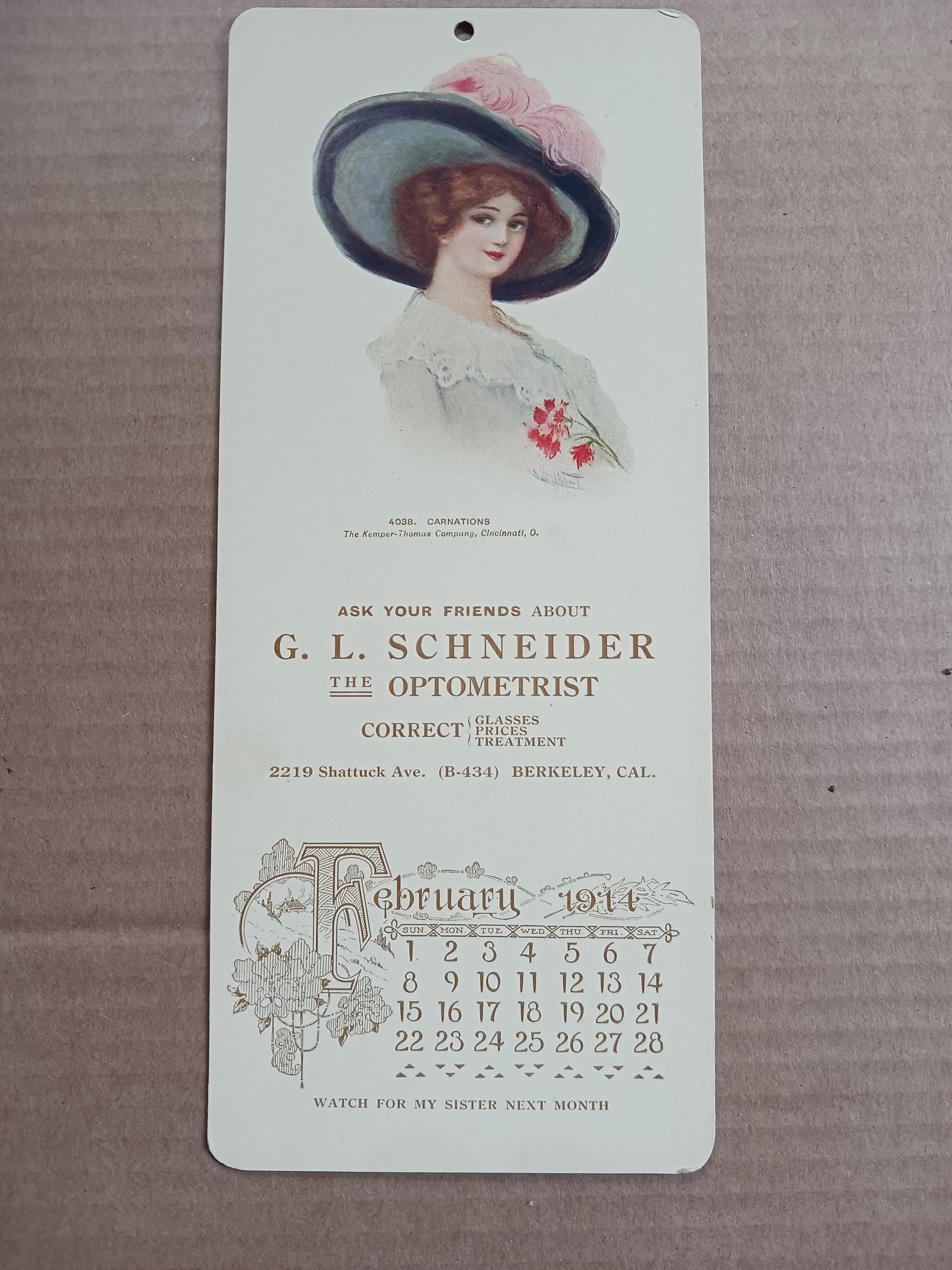 【東ドイツ 古いカレンダー】ヴィンテージ 4 VINTAGE CALENDARS - 1914 - Etsy