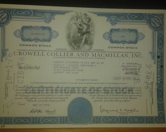 Stock Certificate - CROWELL COLLIER & MACMILLAN - 1972