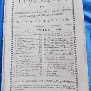 LADY;S MAGAZINE - Captain Cook - 1785