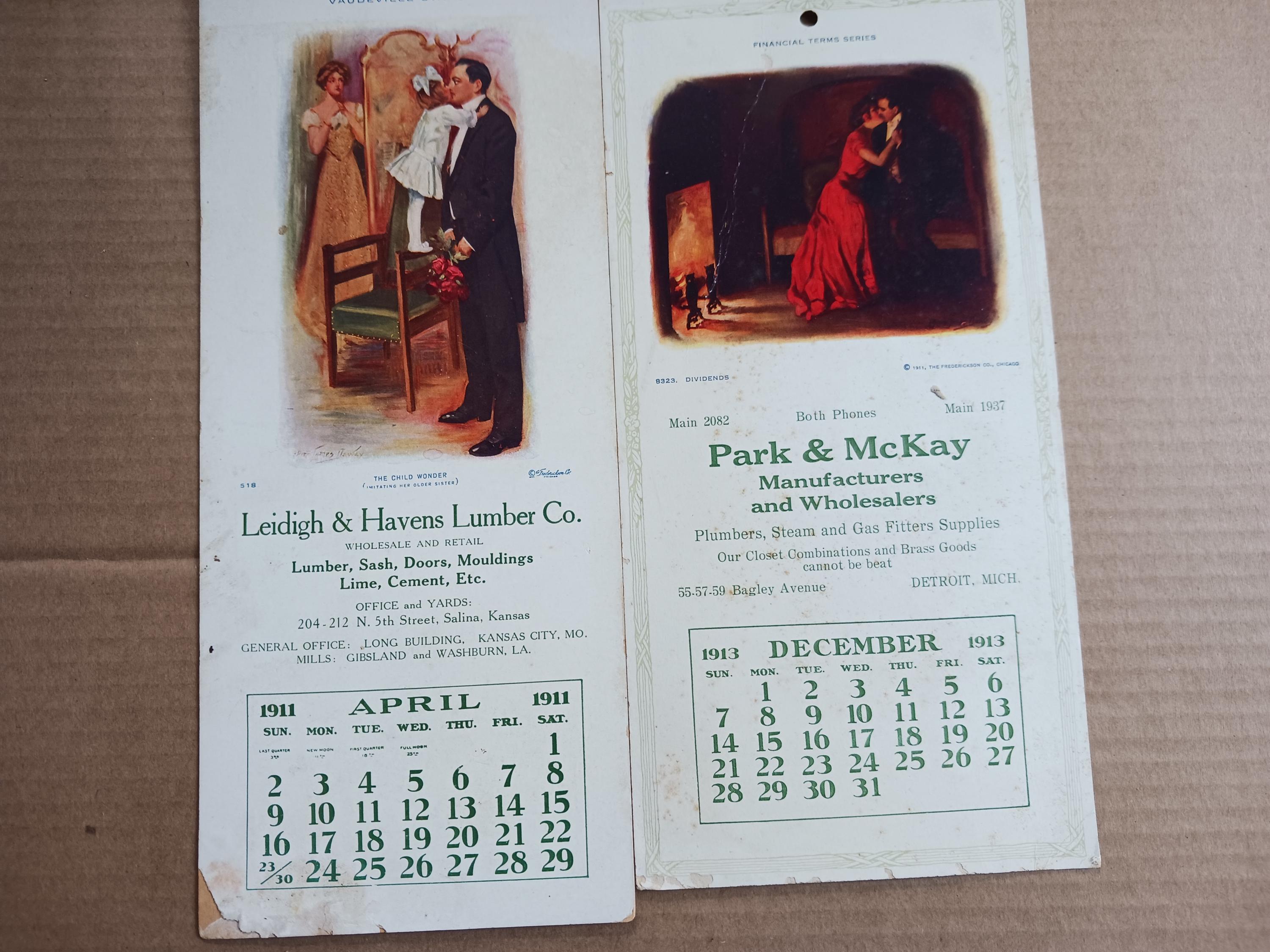 5 SMALL VINTAGE CALENDARS - 1911 & 1913 - Etsy Ireland