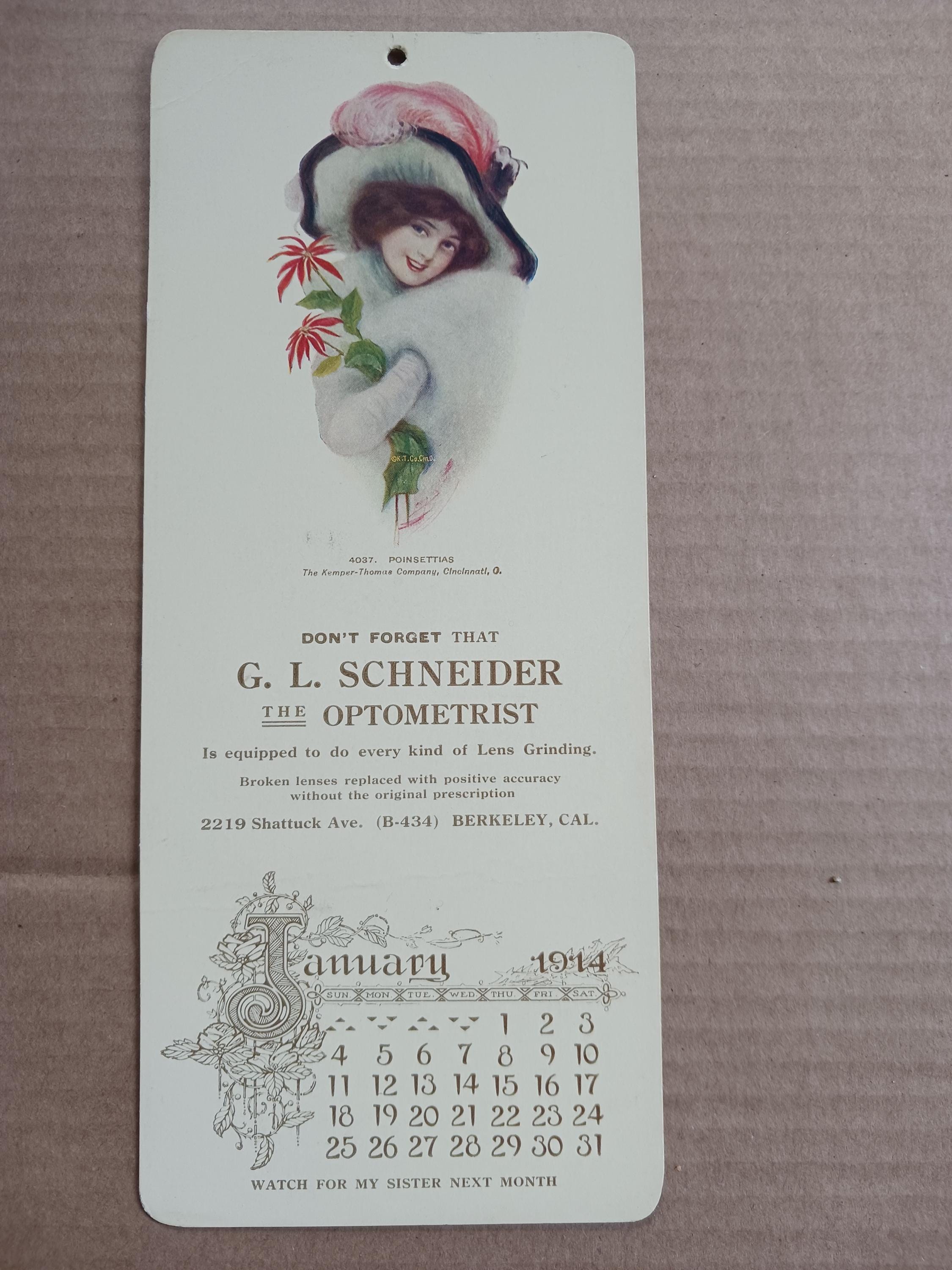 4 VINTAGE CALENDARS - 1914 - Etsy